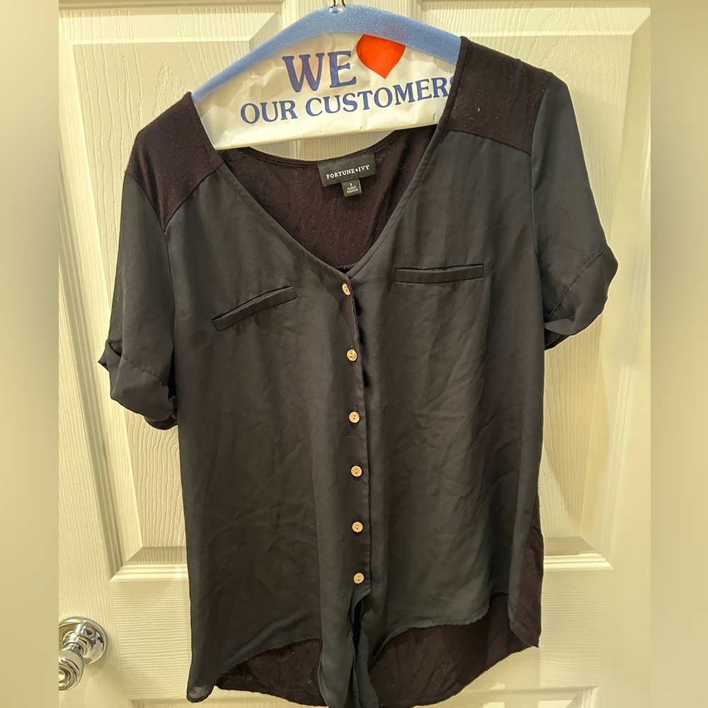 Fortune + Ivy black tie bottom top